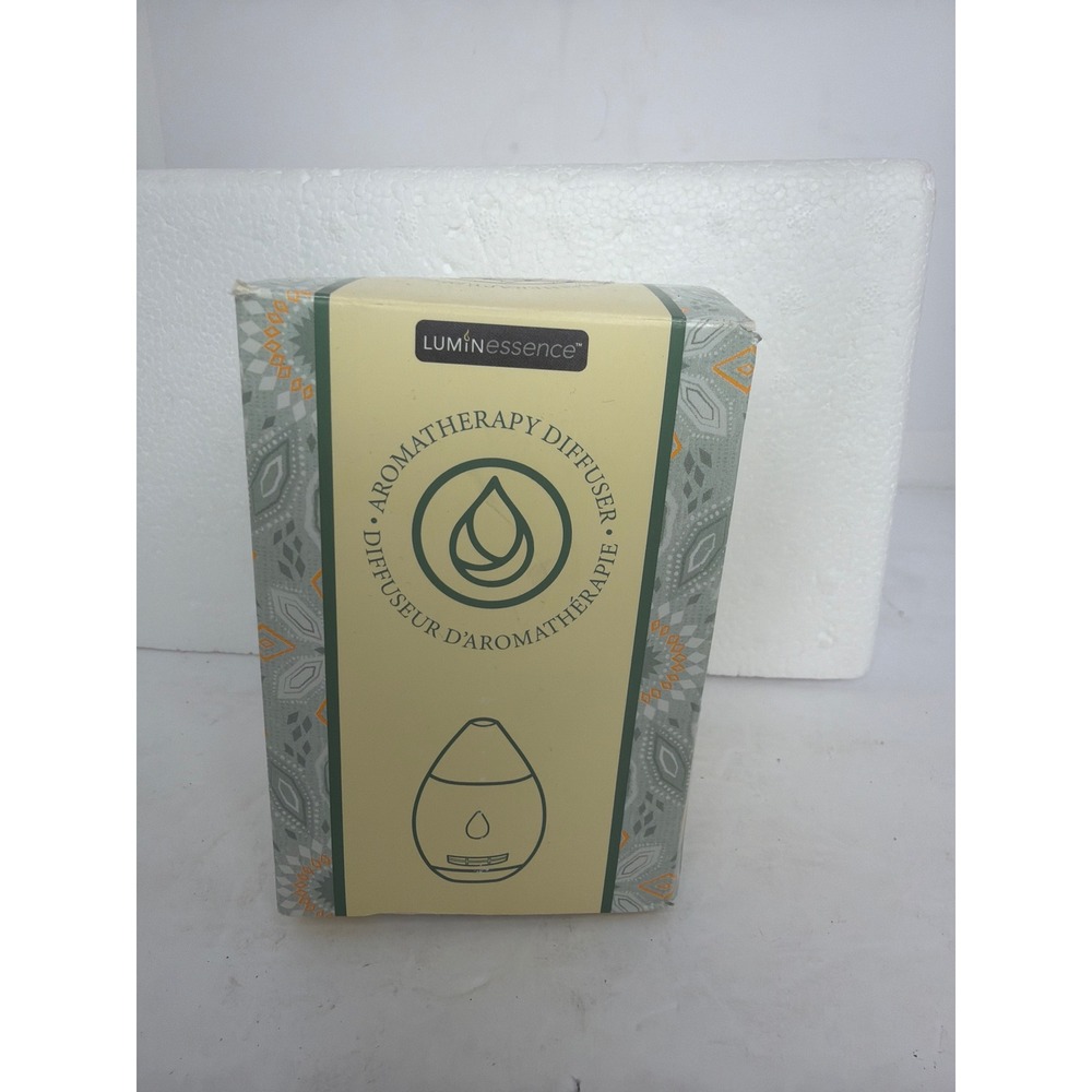 Luminessence Aromatherapy Diffuser Water Free Battery Gray White New in Box